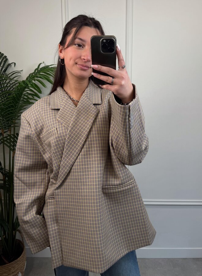 Ambika Jasmijn blazer - Yellow Plaid