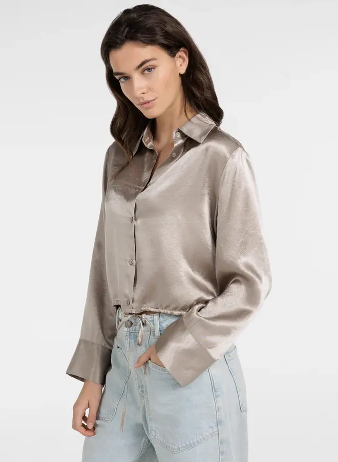 Yaya Satijnen Blouse 01-201212-604 - 61104 Crockery Brown