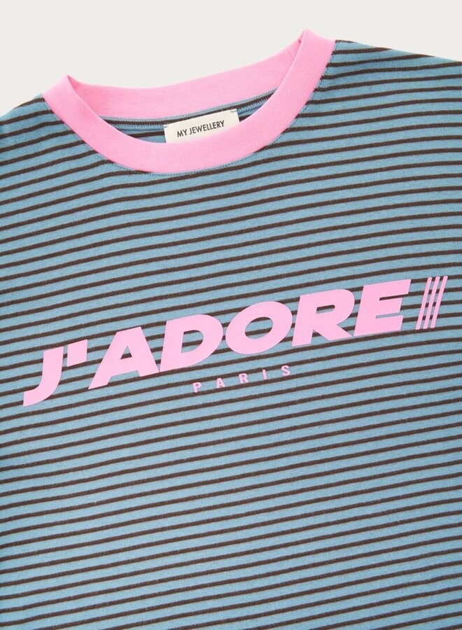 My Jewellery Gestreept T-Shirt MJ16284-0600 - Blauw