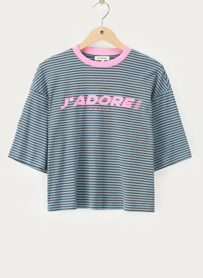 My Jewellery Gestreept T-Shirt MJ16284-0600 - Blauw