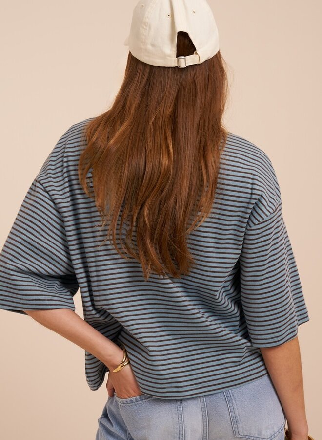 My Jewellery Gestreept T-Shirt MJ16284-0600 - Blauw