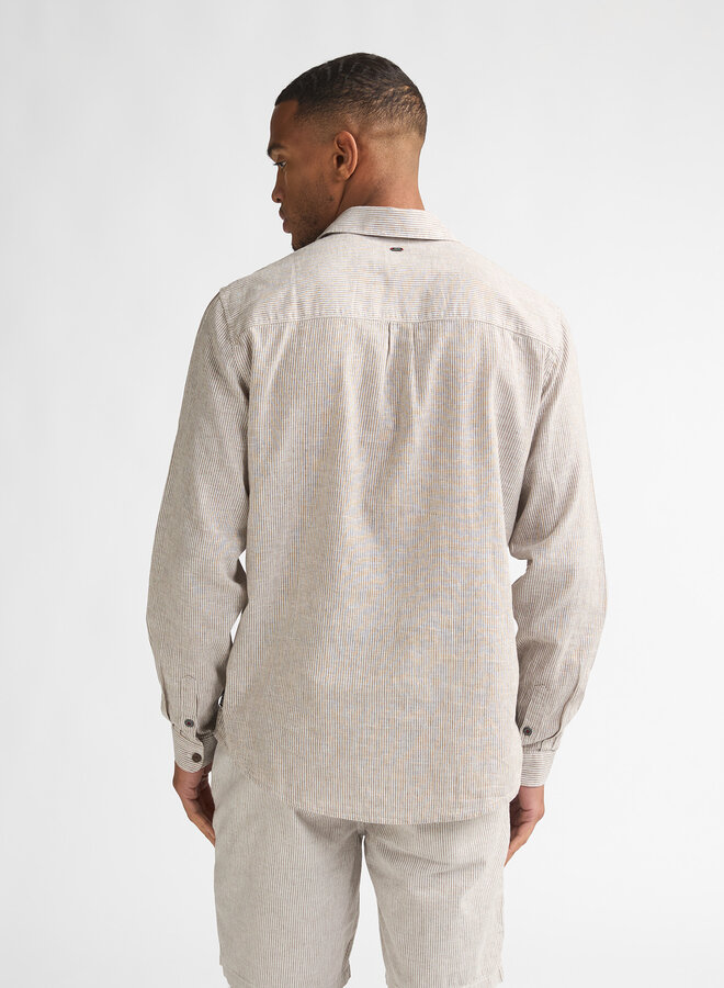 Petrol Lange Mouw Overhemd M-1060-SIL401 - 7130 Light Tan