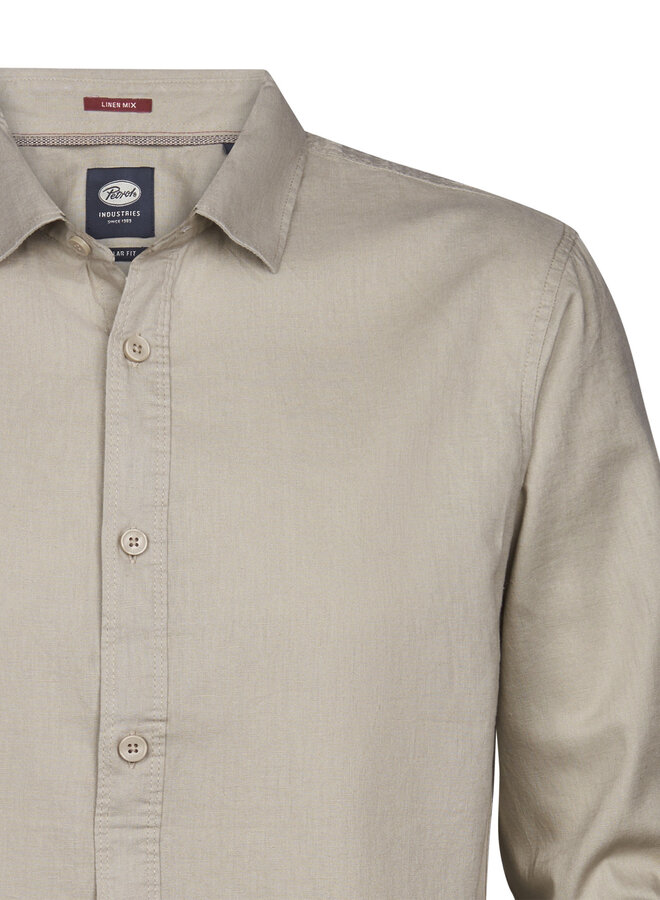 Petrol Lange Mouwen Overhemd M-1060-SIL437 - 7130 Light Tan