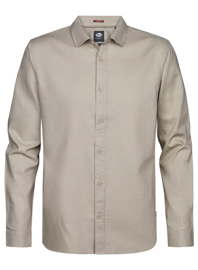 Petrol Lange Mouwen Overhemd M-1060-SIL437 - 7130 Light Tan