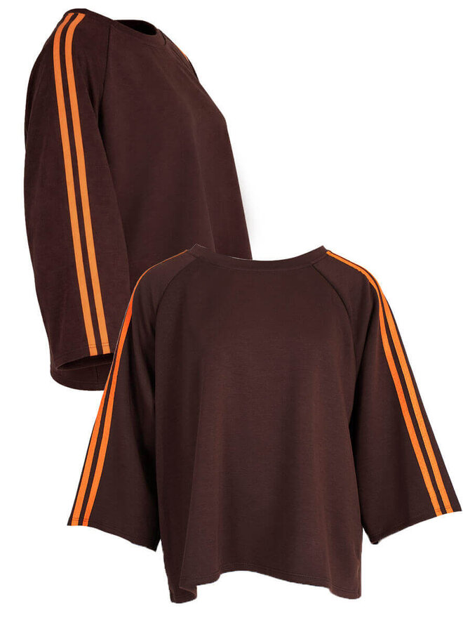 AzzurroTop A-8242_1- D.Brown/Orange