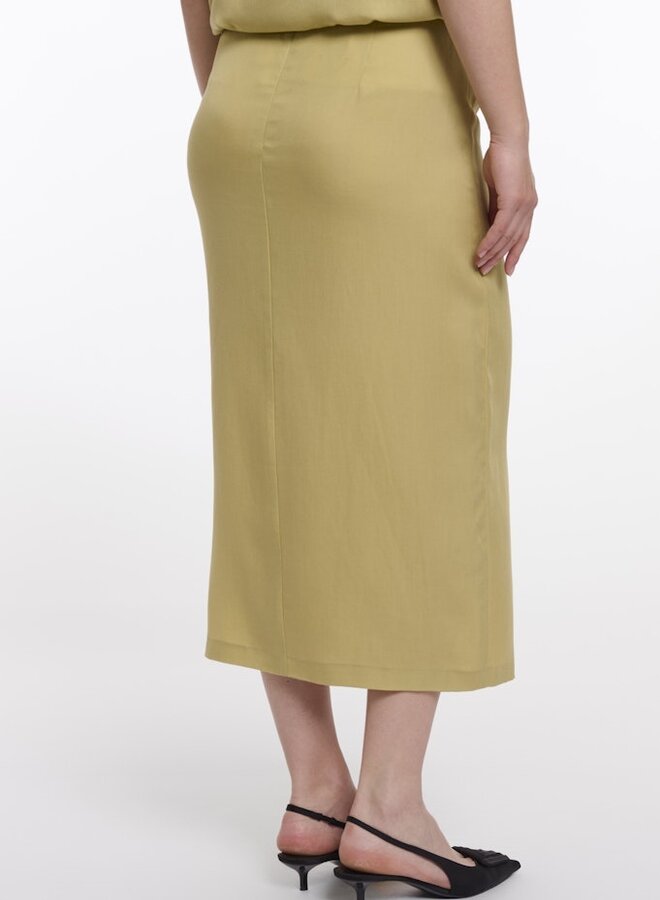 Rino & Pelle Linnen Rok Meyra 7002623 - 11020 Green Curry