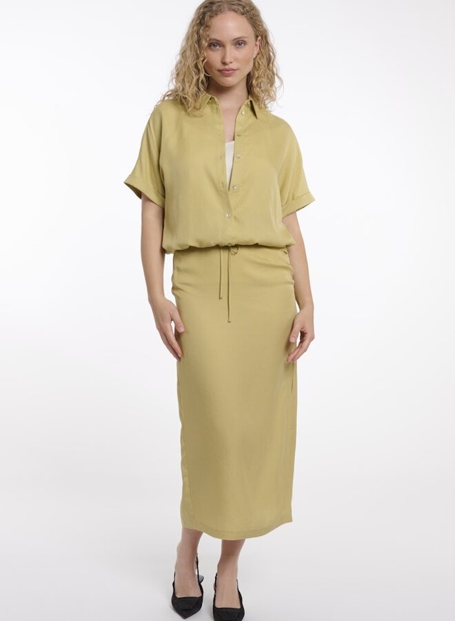 Rino & Pelle Linnen Rok Meyra 7002623 - 11020 Green Curry