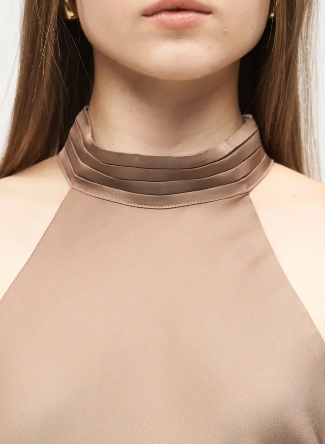 Vila Satijnen Jurk VIBEA 14115563 - Fossil