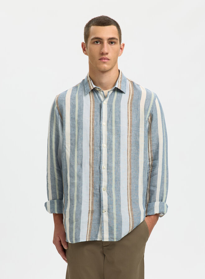 Selected Linnen Overhemd 16096909 - Blue Mirage