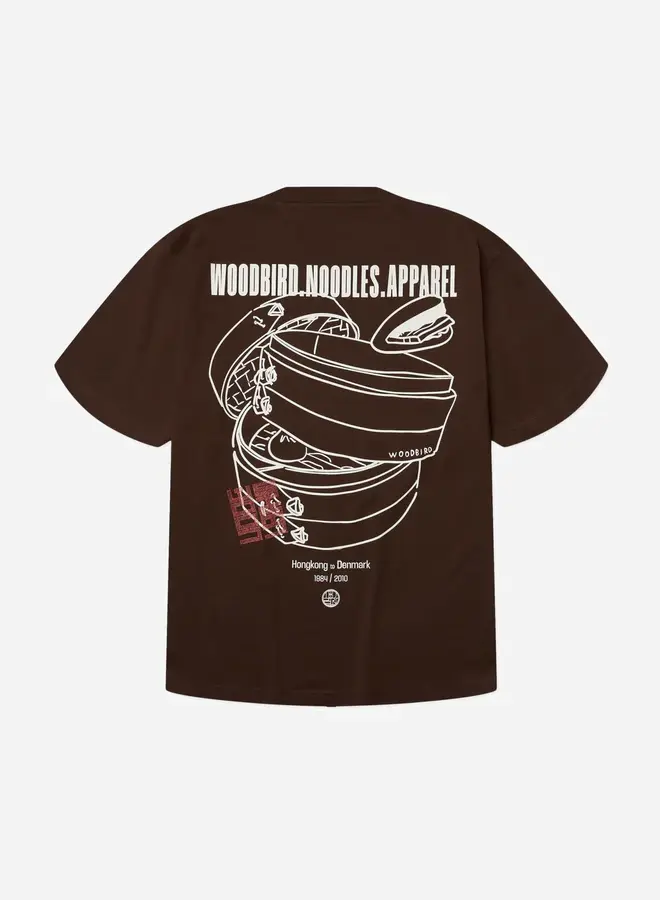 Woodbird T-Shirt Baine Nopa 2626-401 Dark Brown