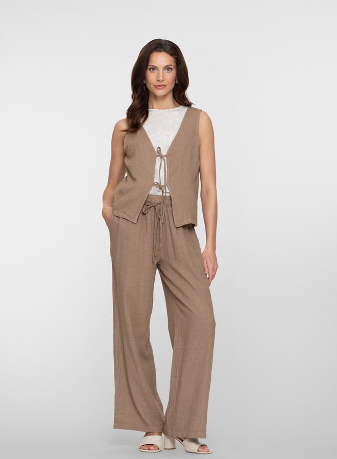 Geisha Linnen Broek 61374-70 - 735 Camel