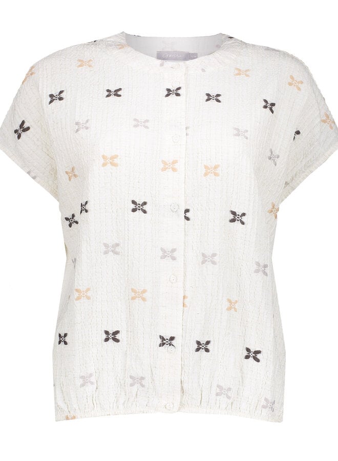 Geisha Blouse 63444-20 - 720 Sand/ Off-white