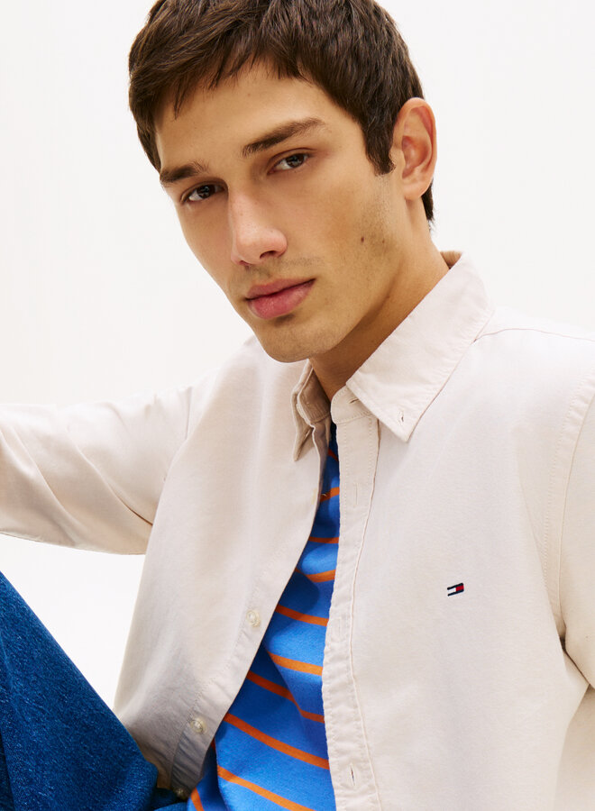 Tommy Hilfiger Overhemd Met Lange Mouw DM0DM21298 - AES White Clay