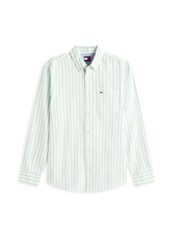 Tommy Hilfiger Overhemd Met Lange Mouw DM0DM22790 - L5Y Bahama Green Stripe