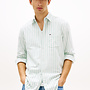 Tommy Hilfiger Overhemd Met Lange Mouw DM0DM22790 - L5Y Bahama Green Stripe
