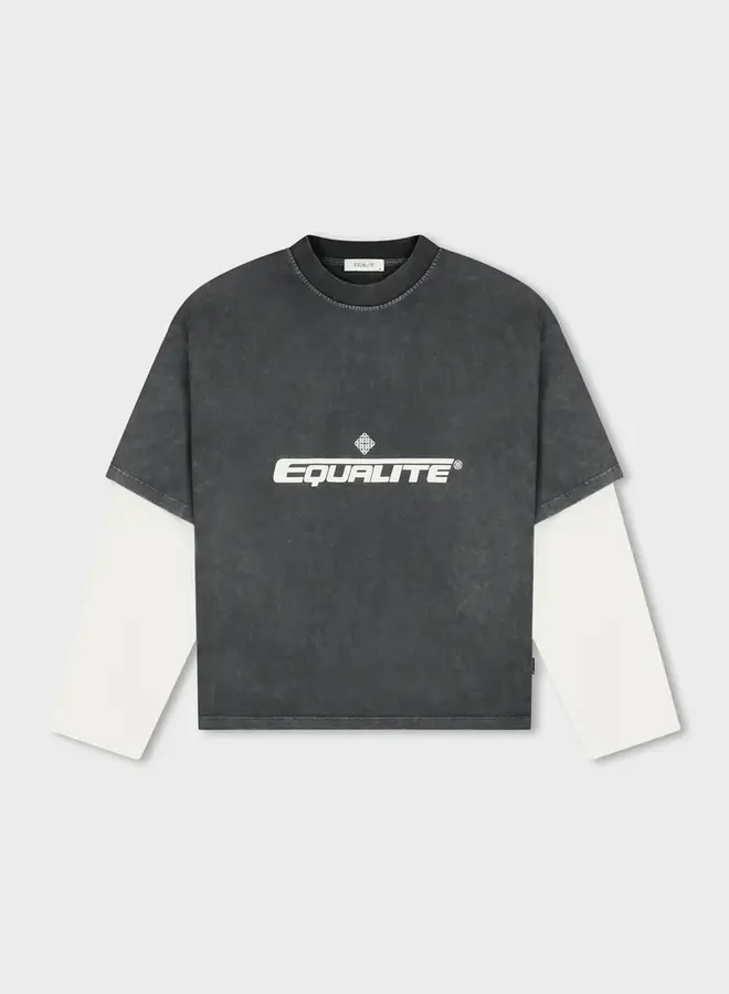 Equalité Longsleeve Tee Enzo EQ.26.4.13.13.244 - 244 Washed Grey/White