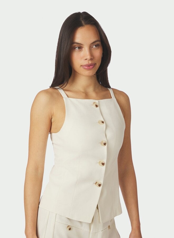 Top Kylie Structure Waistcoat 161620 - 121 Off White