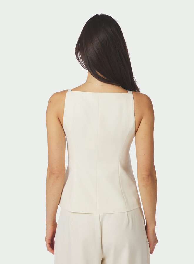Neo Noir Top Kylie Structure Waistcoat 161620 - 121 Off White