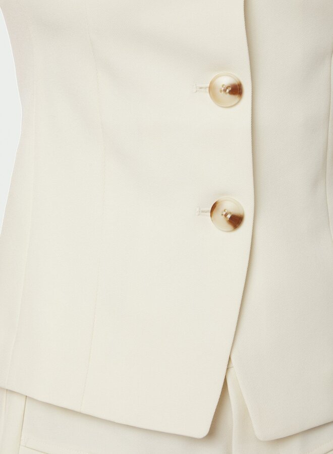 Neo Noir Top Kylie Structure Waistcoat 161620 - 121 Off White