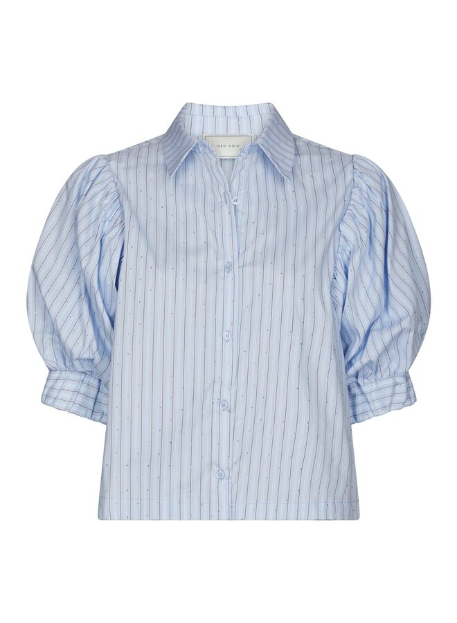 Neo Noir Blouse 168625 Etta Stripe Stone Shirt - 145 Light Blue