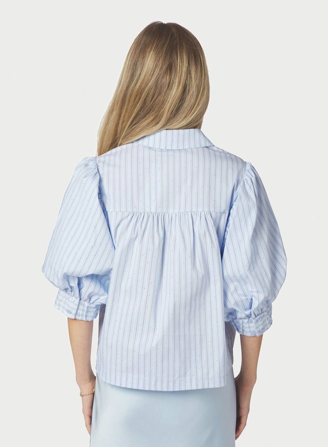 Neo Noir Blouse 168625 Etta Stripe Stone Shirt - 145 Light Blue