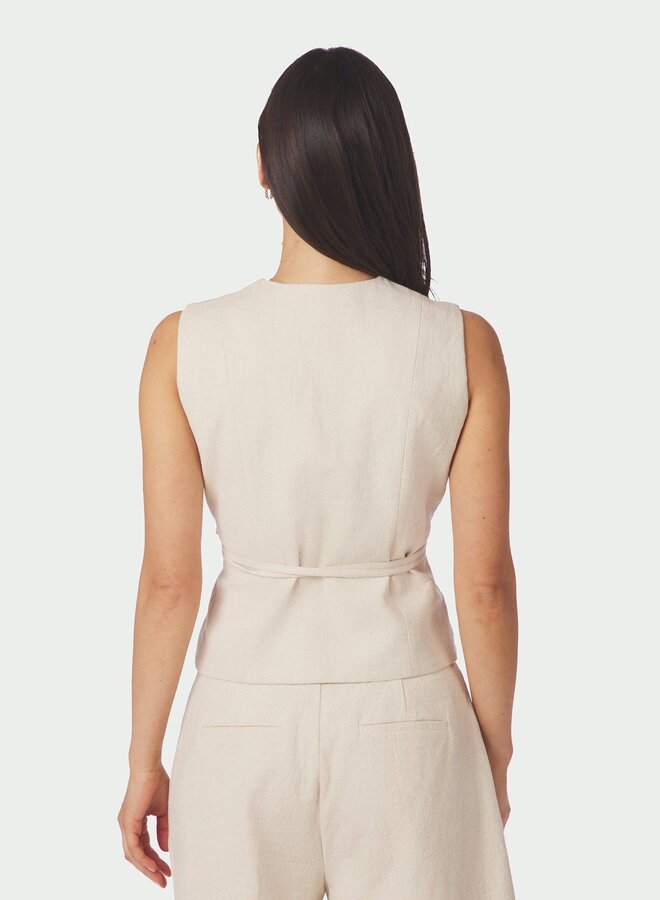 Neo Noir Top Samara Ramie Waistcoat 165105 - 815 Natural
