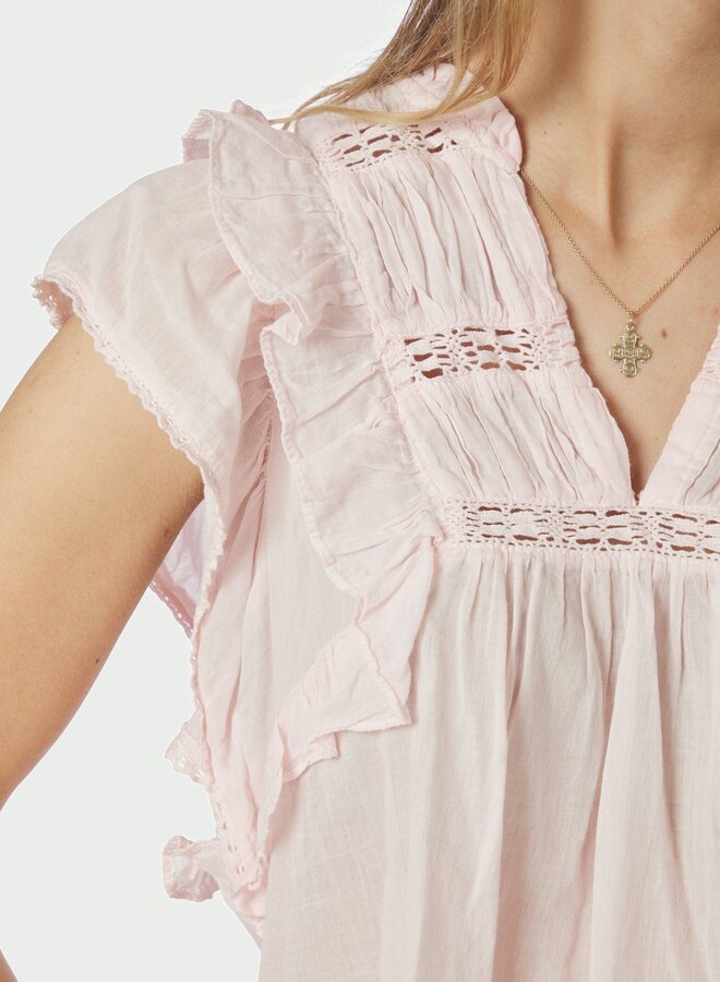 Neo Noir Blouse Jayla s Voile 159881 - Light Pink
