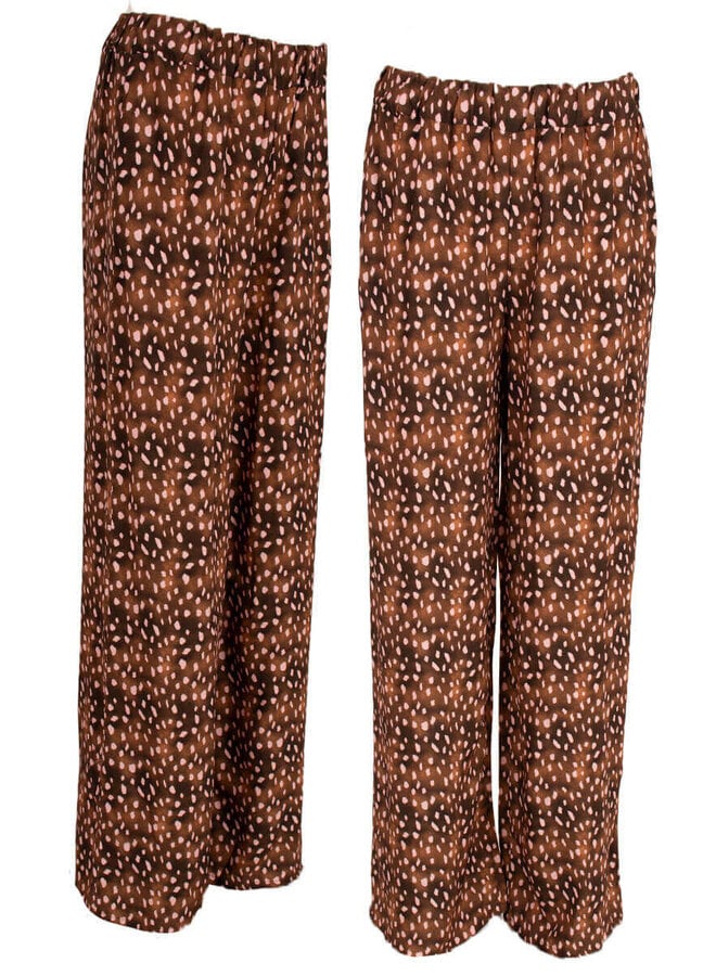 Azzurro Broek A-5580 - Dark Brown/Pink
