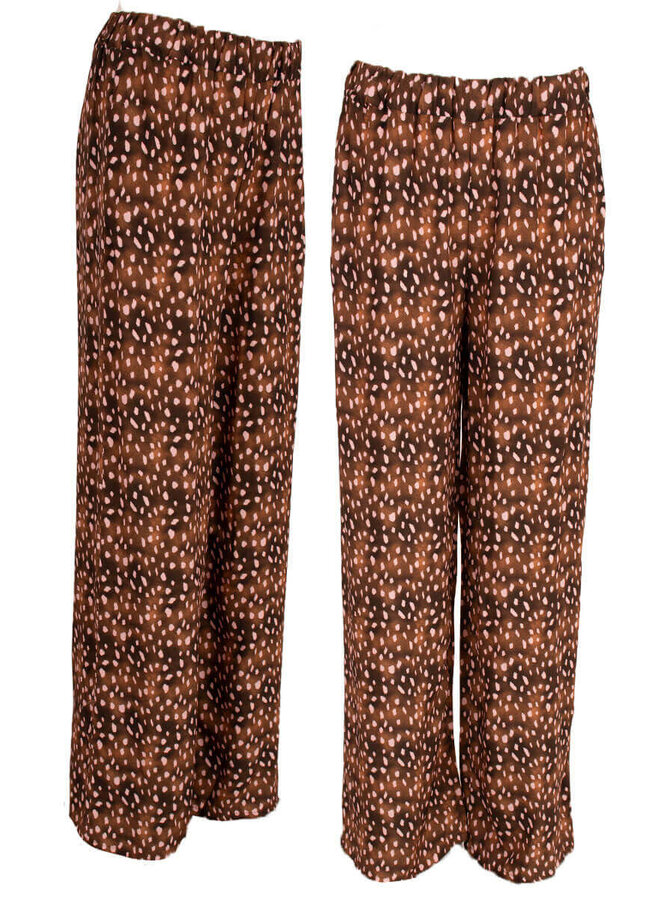 Broek A-5580 - Dark Brown/Pink