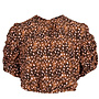 Azzurro Blouse A-5573 - Dark Brown/Pink