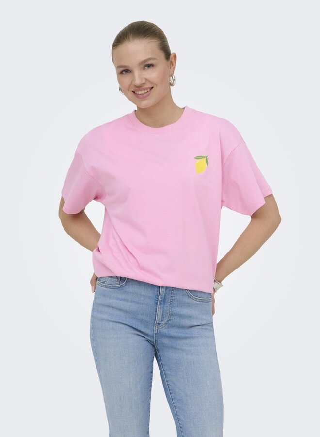 Only  T-shirt ONLELLE 15373343 - Prism Pink