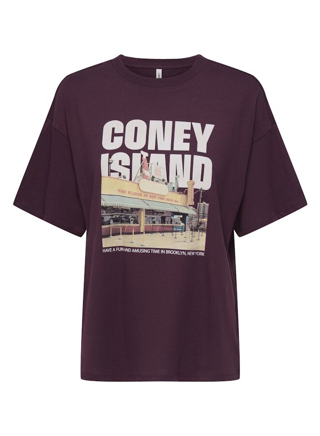 T-shirt ONLMILA 15372177 - Grape Wine
