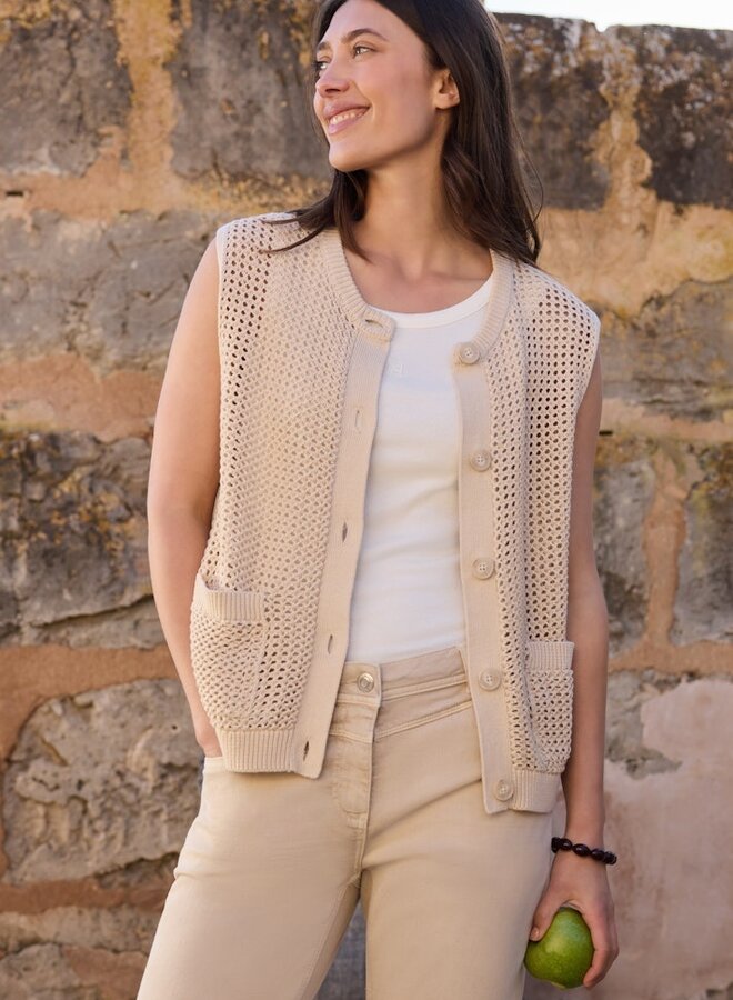 Cecil Gilet 254144 - 16504 Pearl Beige