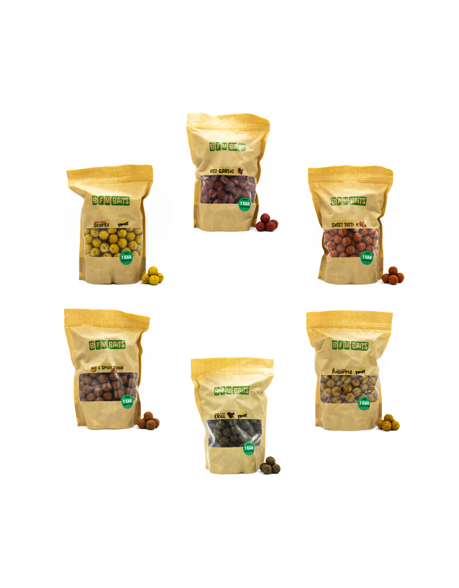 BFM Baits Boilie testpakket: 5 soorten / smaken