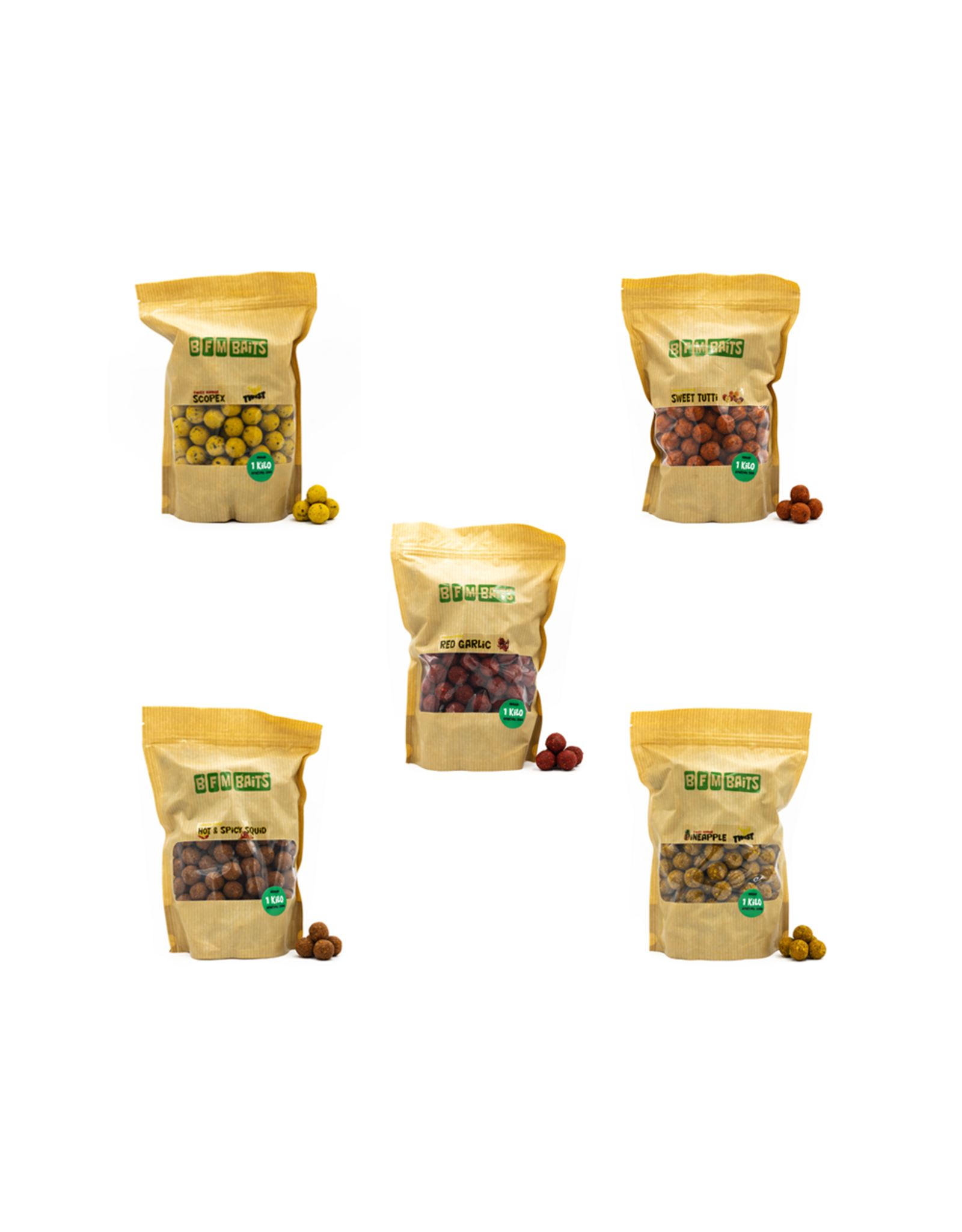 BFM Baits Boilie testpakket: 5 soorten / smaken