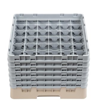 Cambro Vaatwaskorf max. glashoogte 298 mm met 36 compartimenten 500 x 500 x 349 mm Camrack - Cambro