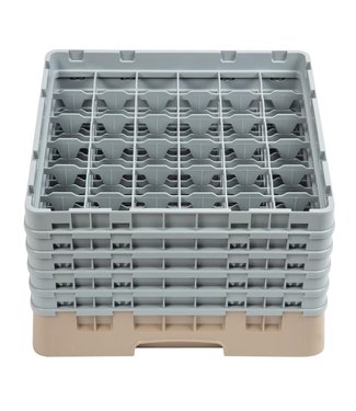 Cambro Vaatwaskorf max. glashoogte 257 mm met 36 compartimenten 500 x 500 x 308 mm Camrack - Cambro