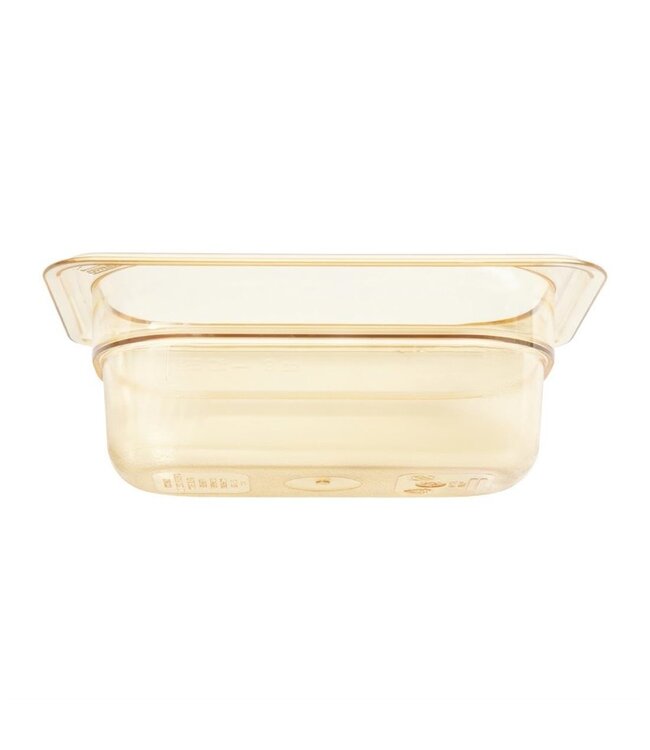 Gastronormbak kunststof 1/9-065 mm diep amber hittebestendig -40/+190 °C Hot-Pan 92HP - Cambro