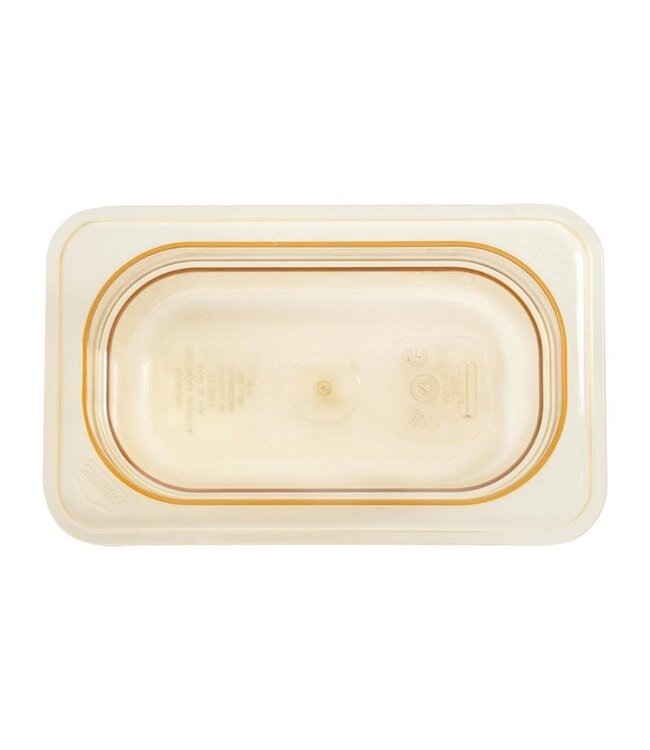Gastronormbak kunststof 1/9-065 mm diep amber hittebestendig -40/+190 °C Hot-Pan 92HP - Cambro