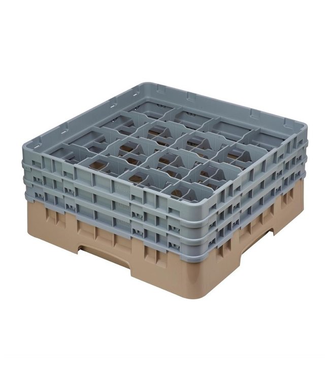 Vaatwaskorf max. glashoogte 174 mm met 16 compartimenten 500 x 500 x 225 mm Camrack - Cambro