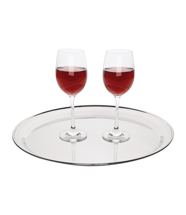 Dienblad rond 405 x 23 mm roestvrijstaal - Fusion plus