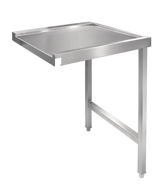 Doorvoertafel rechts 600 x 650 x 880 mm roestvrijstaal - Fusion basic