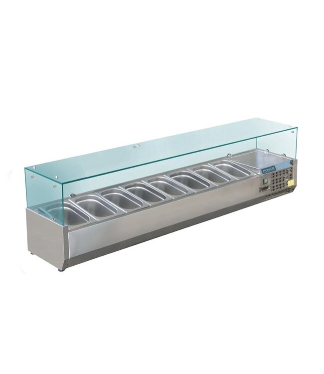 Opzetkoelvitrine 8x 1/3GN 1800 x 395 x 435 mm - Polar
