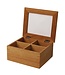 Fusion plus Theedoos mini 4-vaks met deksel 200 x 160 x 90 mm heveahout - Fusion plus