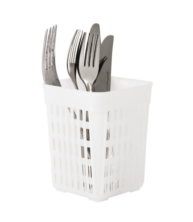 Bestekbeker wit vierkant 110 x 110 x 140 mm - Fusion plus