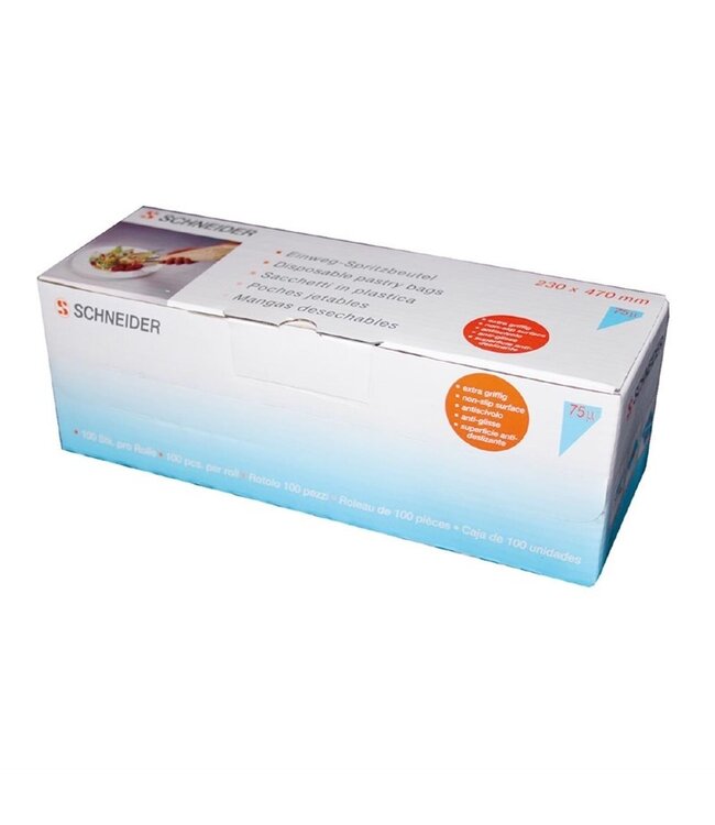 Spuitzak disposable blauw 230 x 70 x 470 mm - Schneider| prijs & verp per 100 stuks