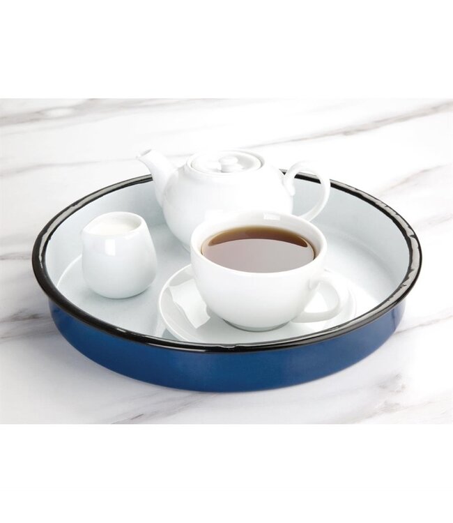 Dienblad rond 320 x 45 mm geëmailleerd - Fusion plus