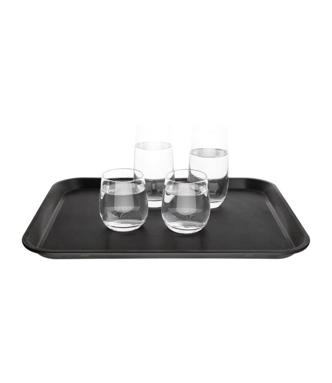 Dienblad anti-slip zwart 458 x 356 mm - Kristallon