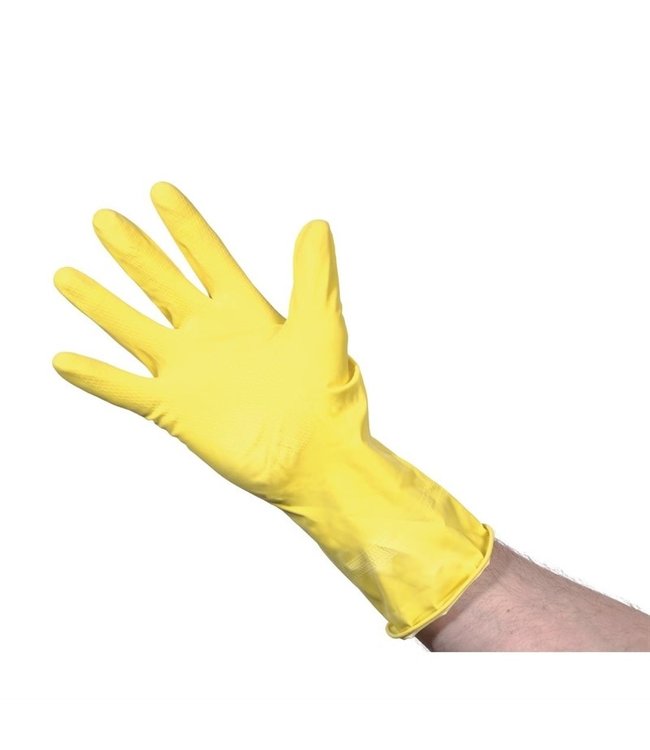 Huishoudhandschoenen geel L - Jantex