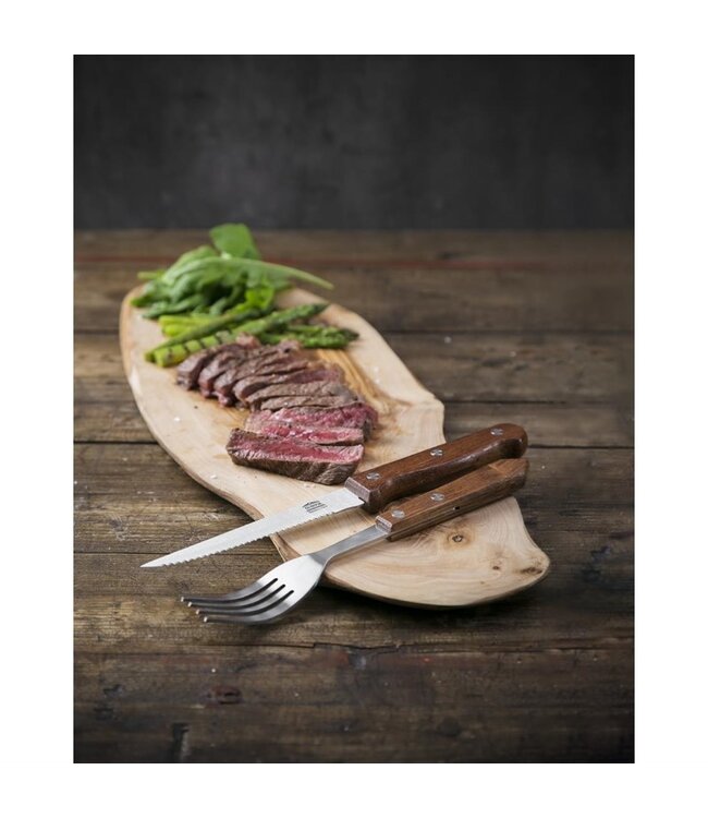 Steakvork 215 mm 18/0 rvs met houten heft - Fusion plus | prijs & verp per 12 stuks